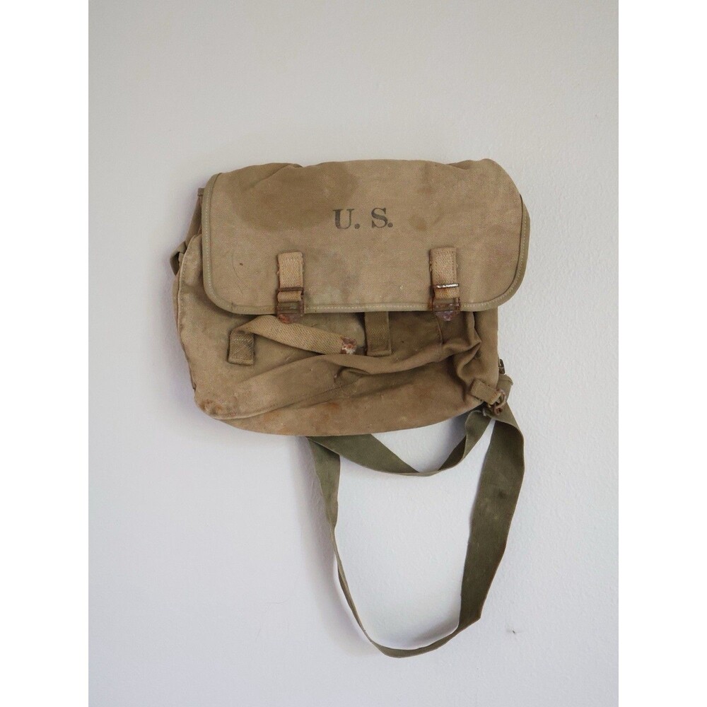 ORIGINAL WWII US AIRBORNE PARATROOPER M1936 MUSETTE JUMP BAG- 1940 POWERS CO
